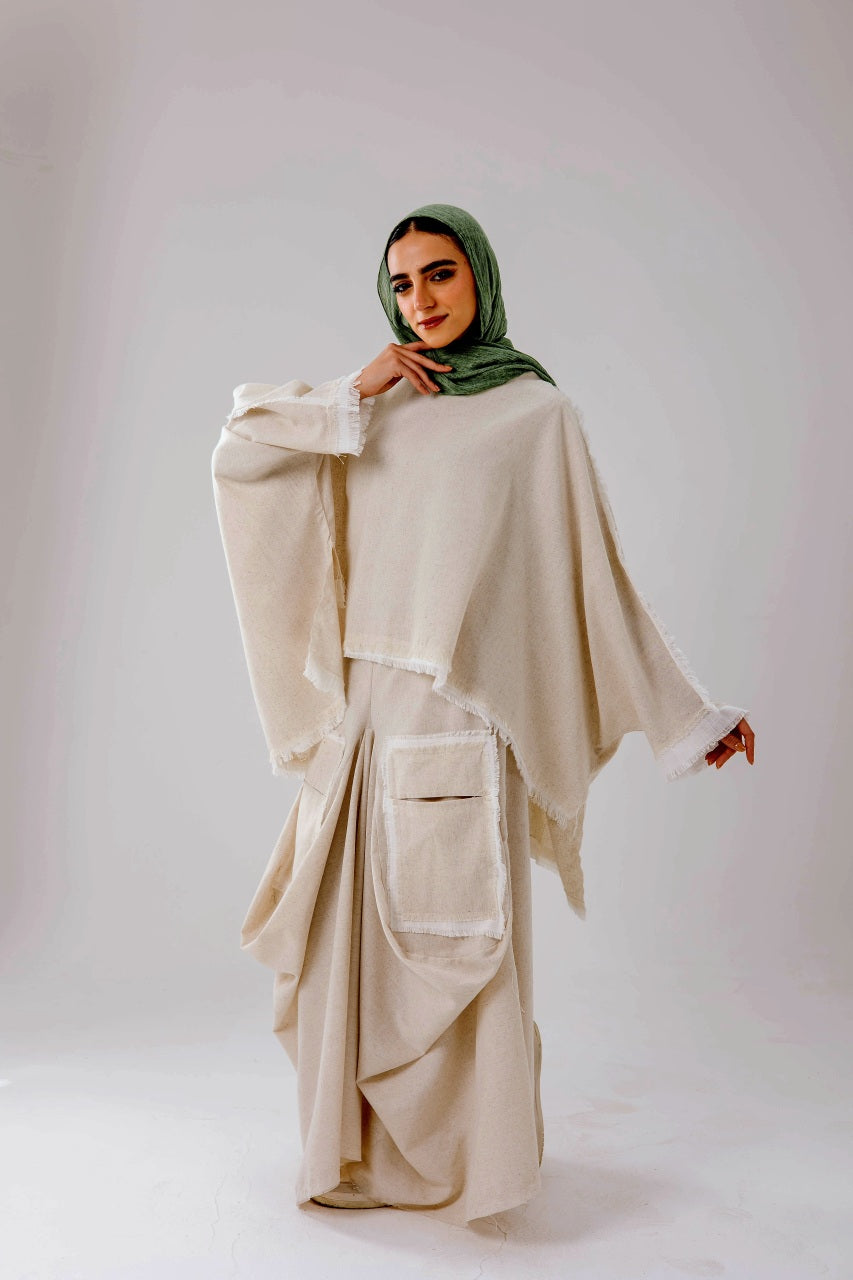 Asymmetrical Linen Pocket Skirt
