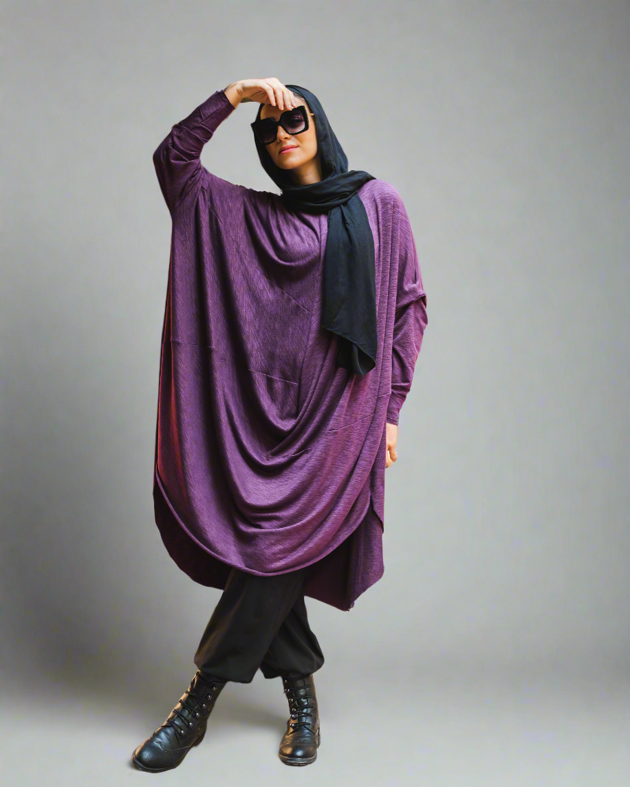 Front Drapee Top in Purple