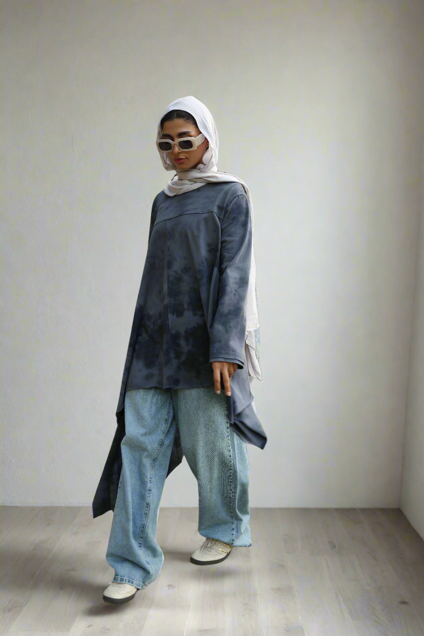 Long Side Top in Tie Dye