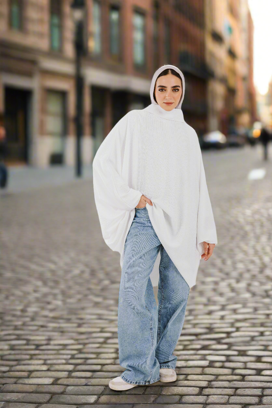 Poncho Top in White