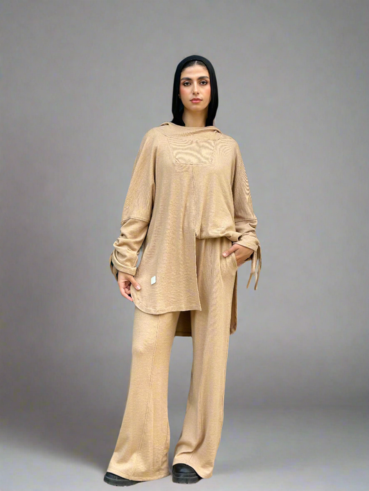 Arm Strings Comfy Wool Set in Beige
