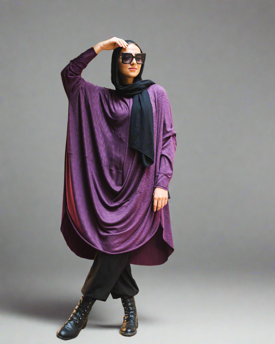 Front Drapee Top in Purple