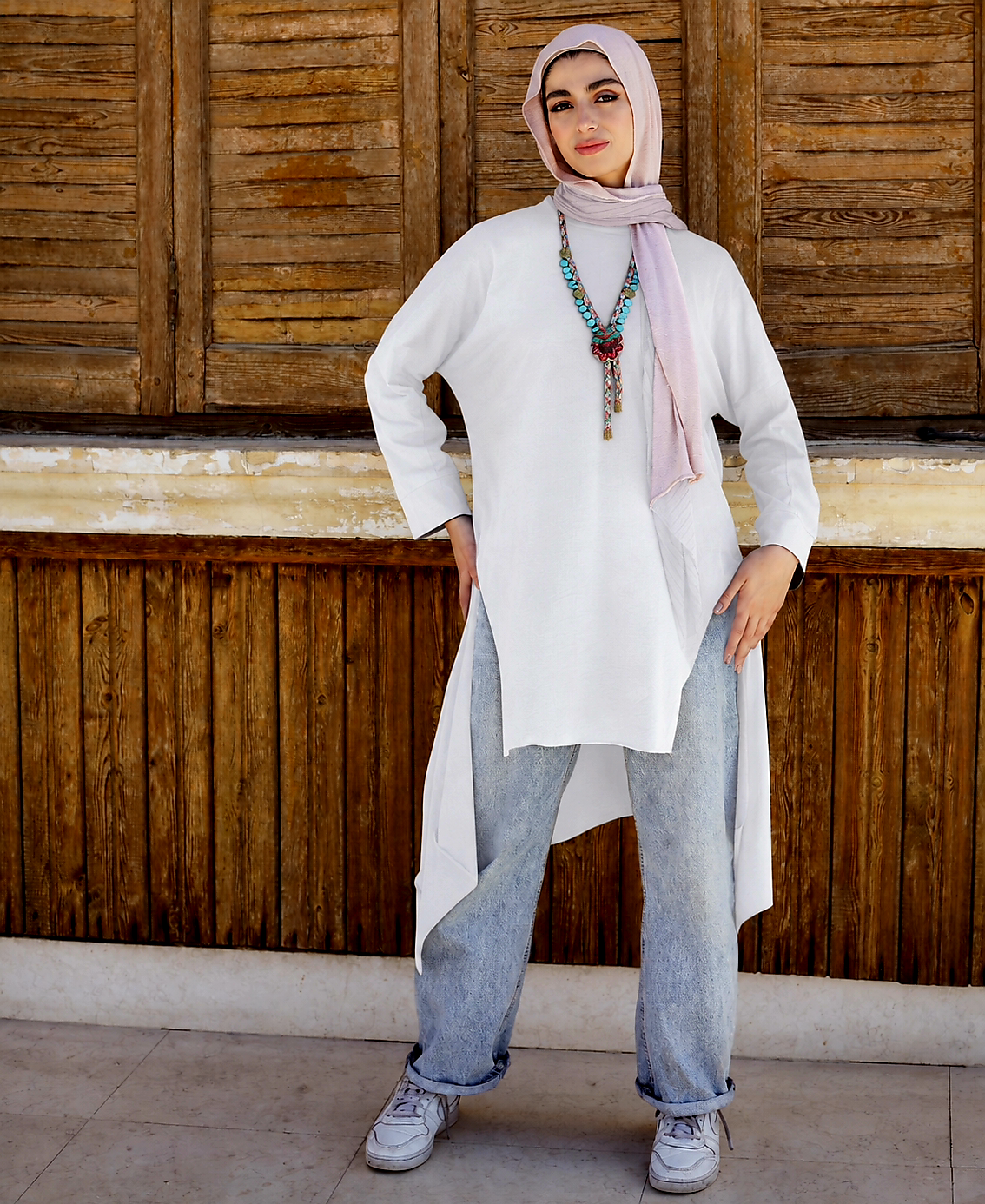 Asymmetrical Cotton Top In Off White