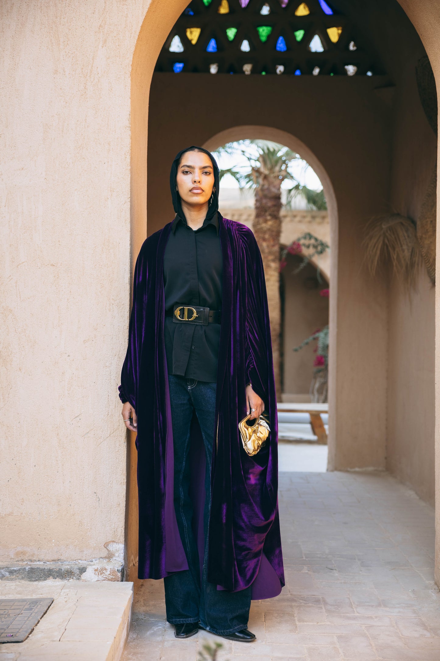 Oud Kaftan in Aubergine