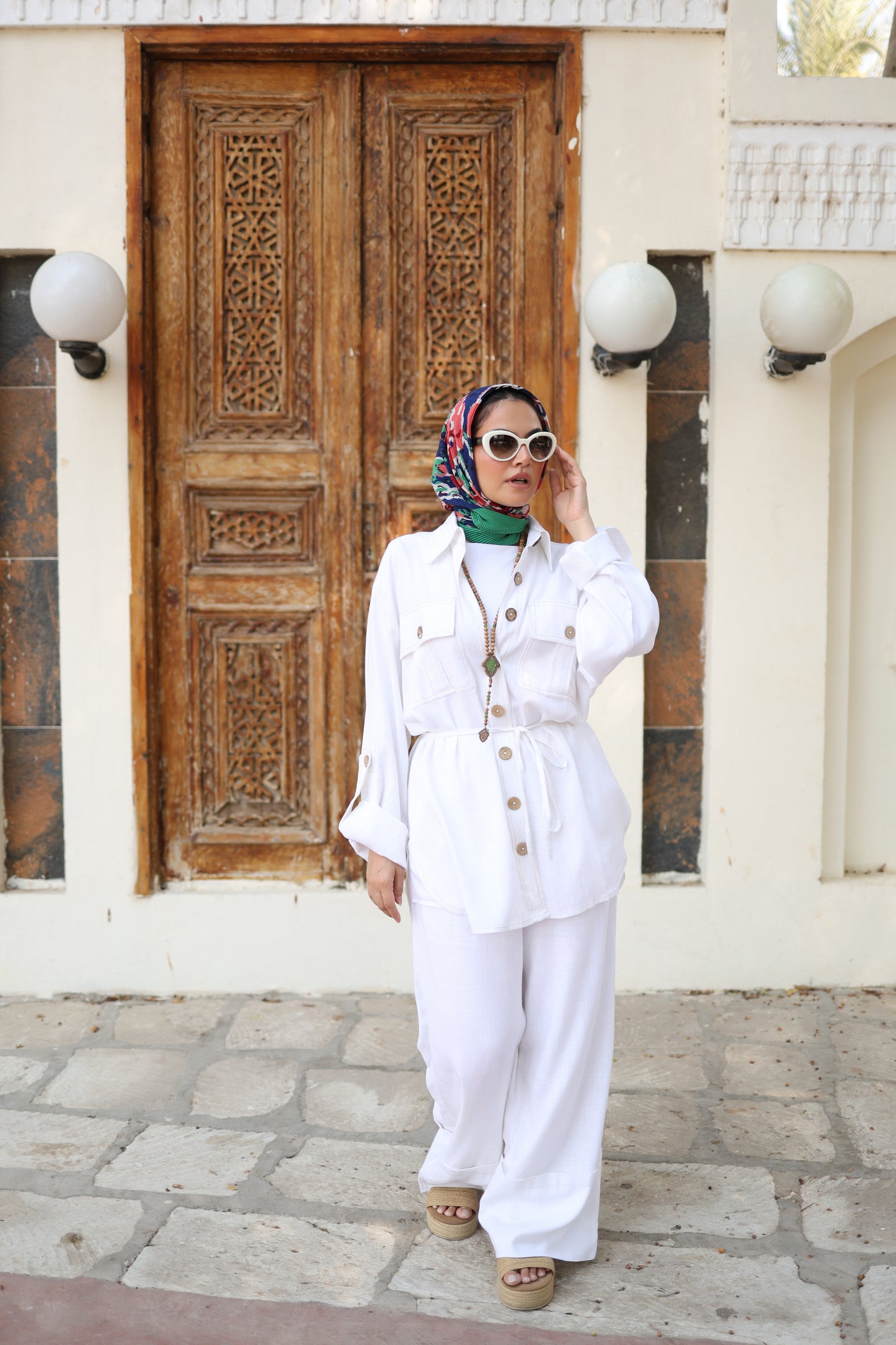 Pockets Linen Shirt in White