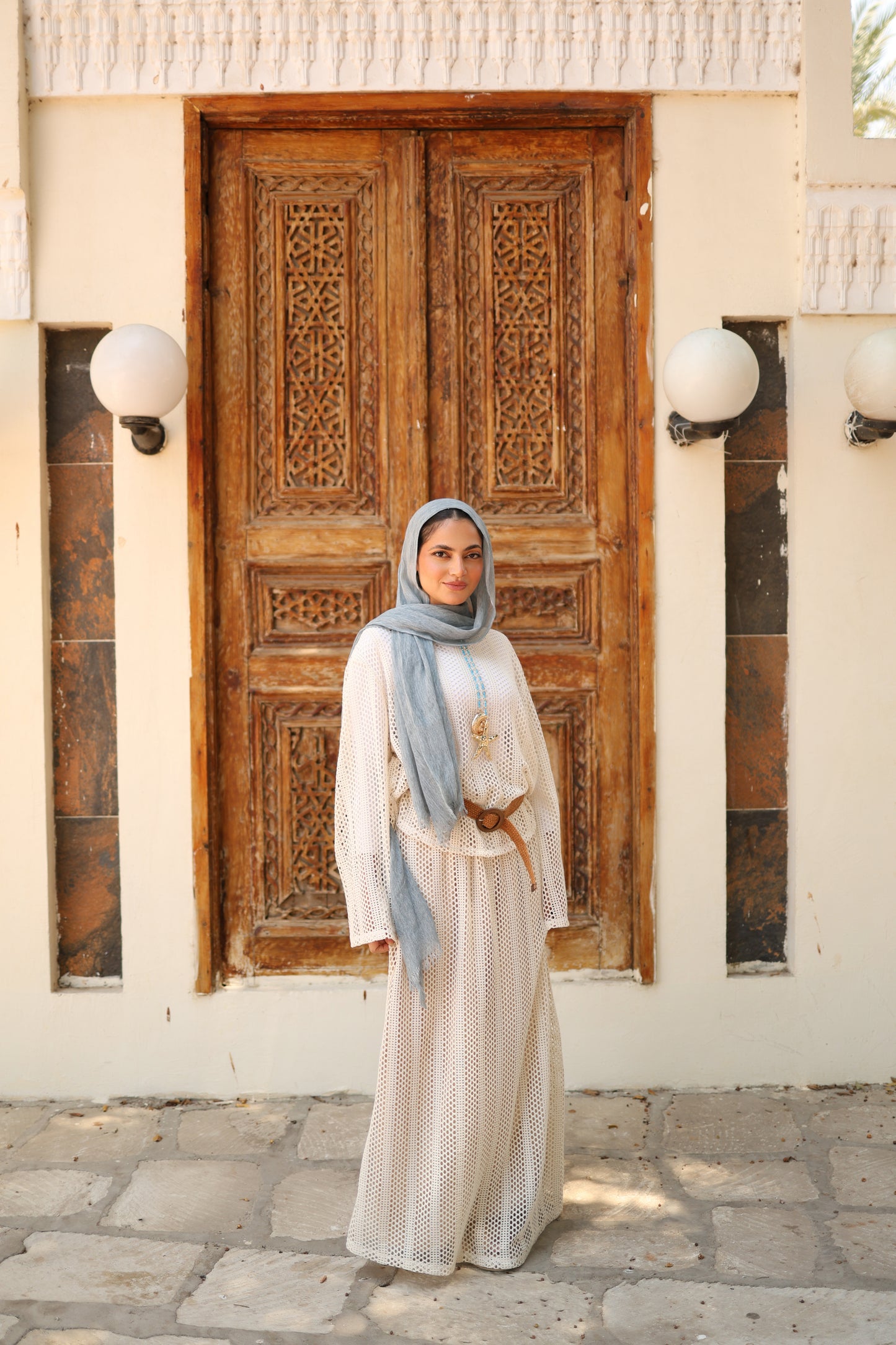 Knittned Skirt Set in Beige