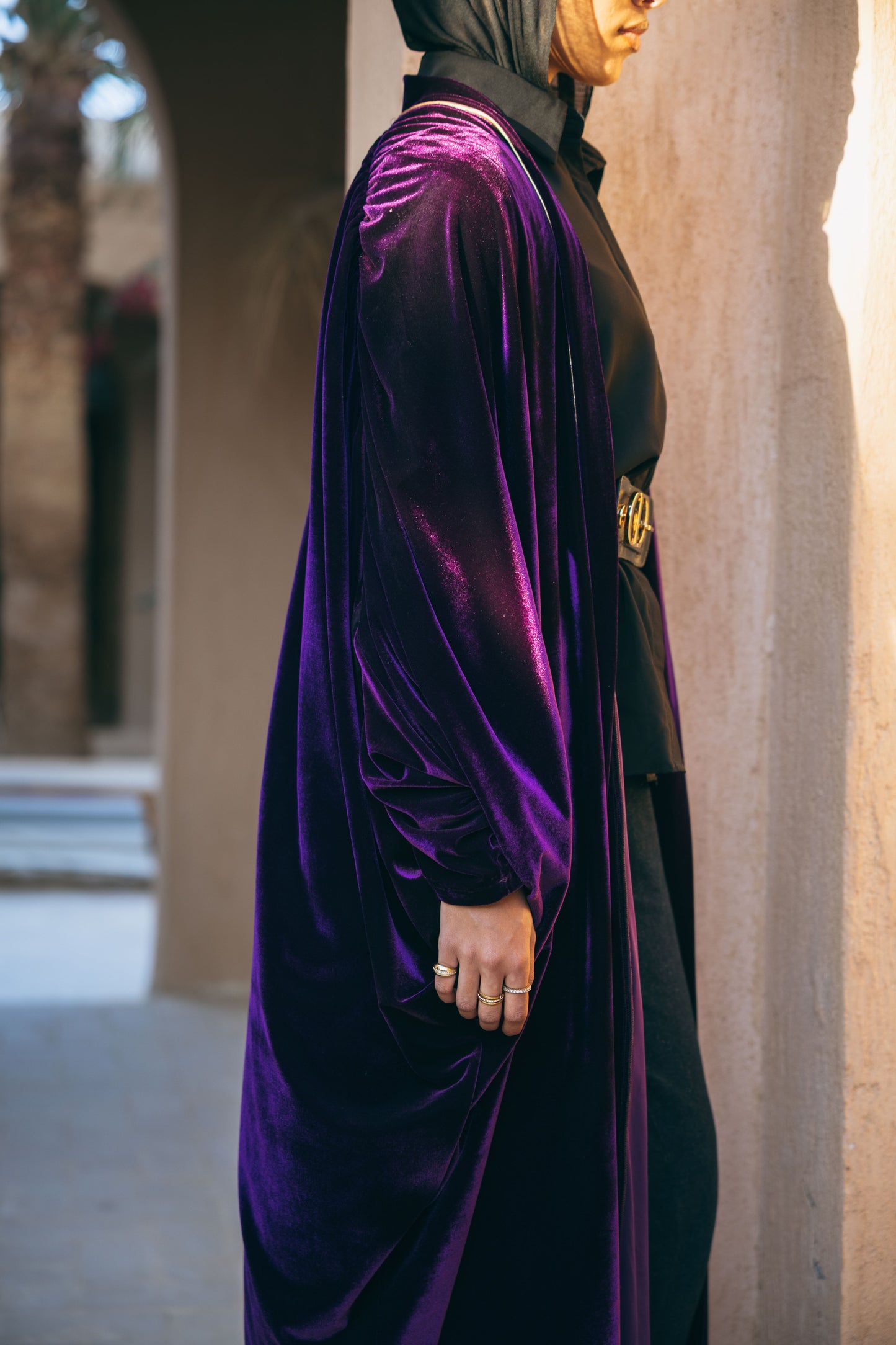 Oud Kaftan in Aubergine