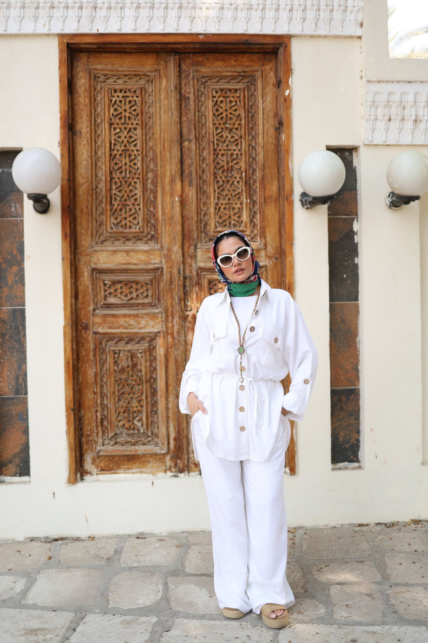 Pockets Linen Shirt in White