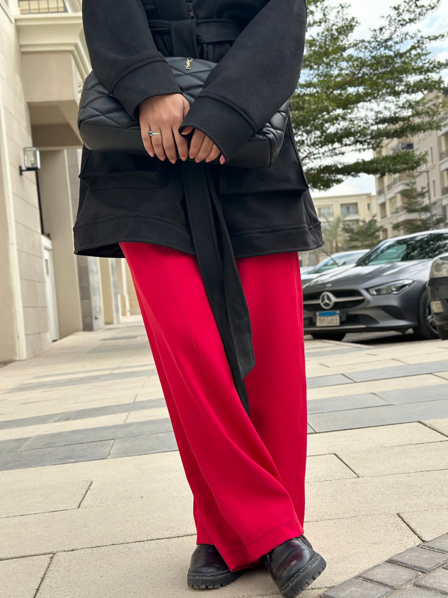 Wide Leg Pants in Red