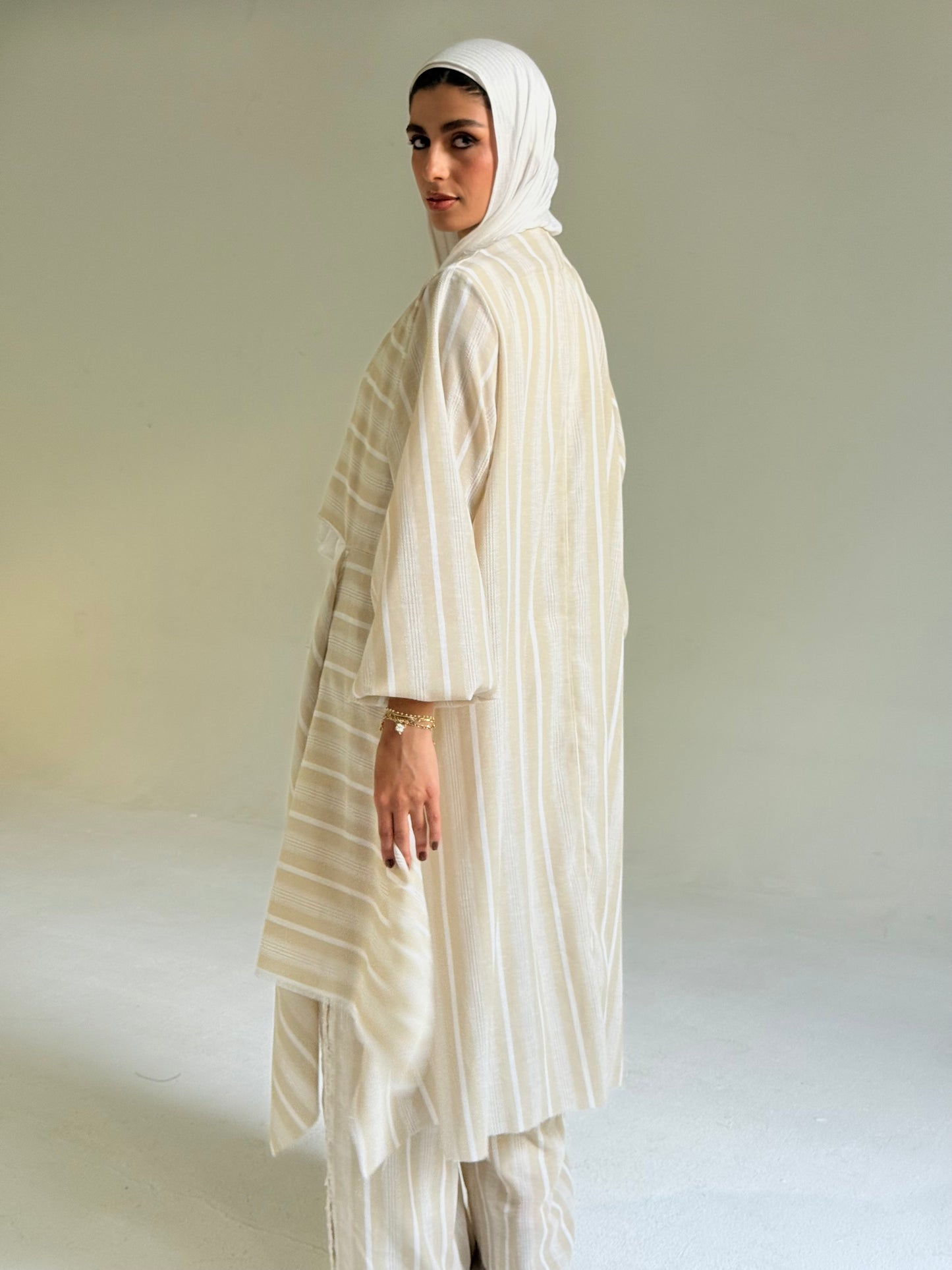 Multiway Asymmetrical Linen Set in Beige
