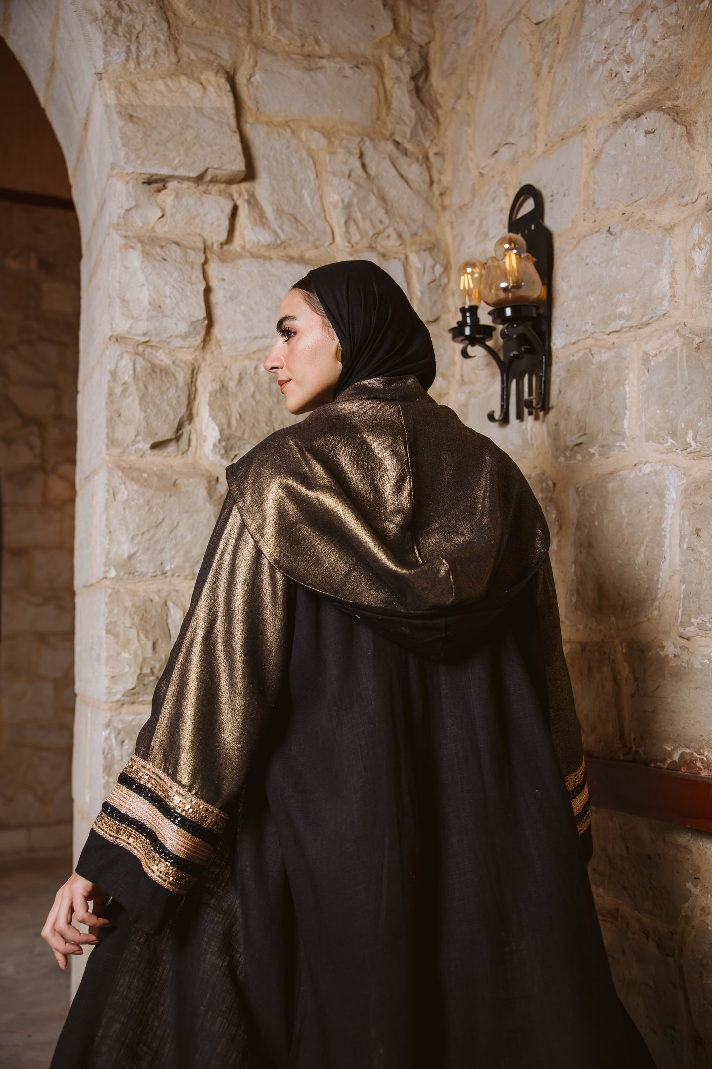 Turath Kaftan in Black