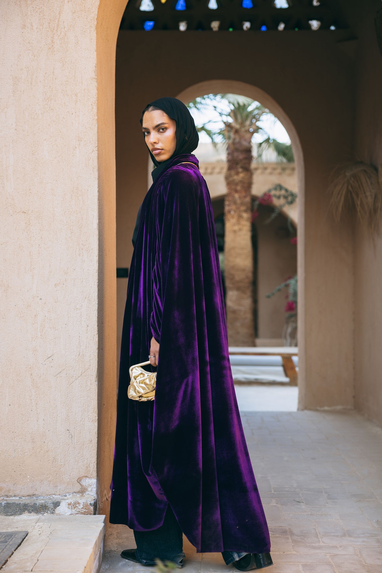 Oud Kaftan in Aubergine