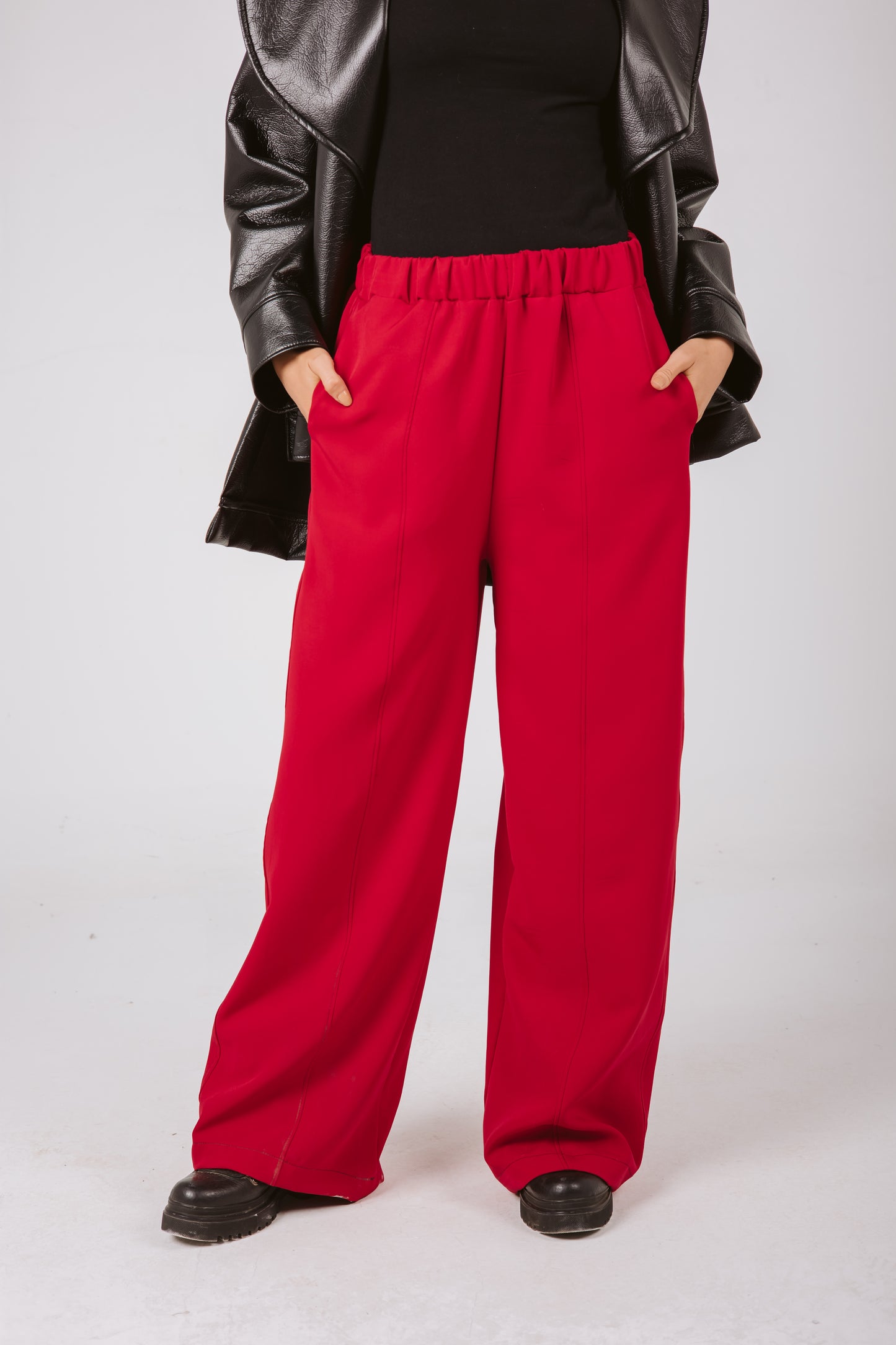 Wide Leg Pants in Red