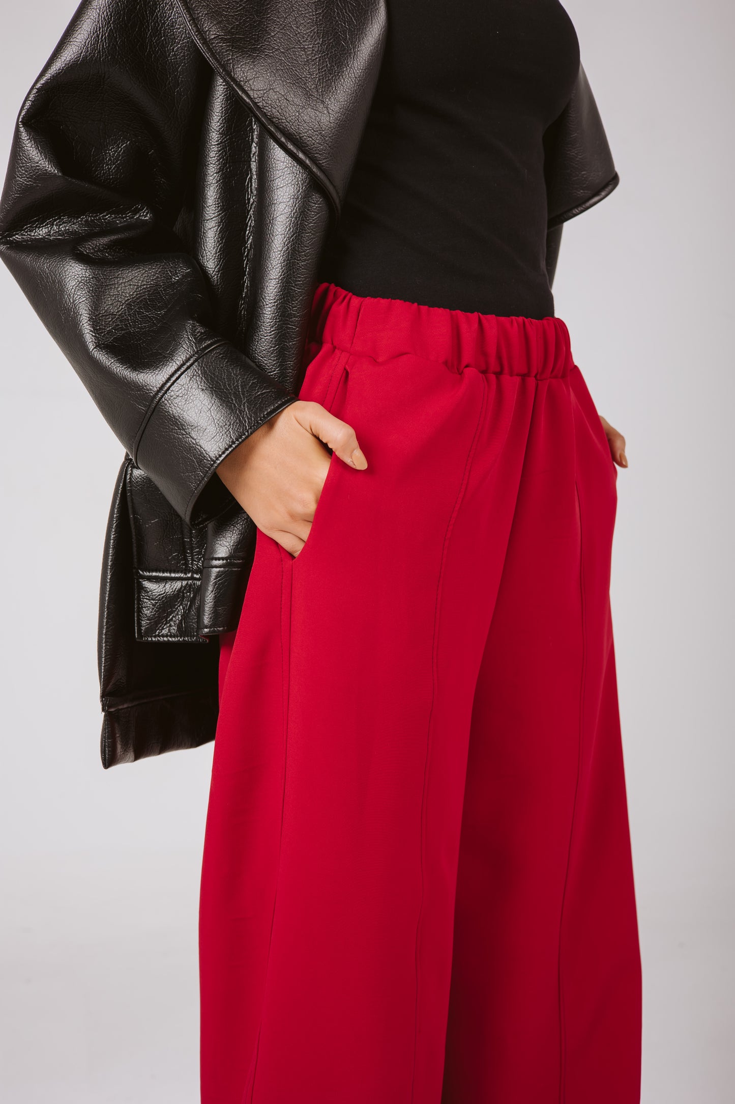 Wide Leg Pants in Red