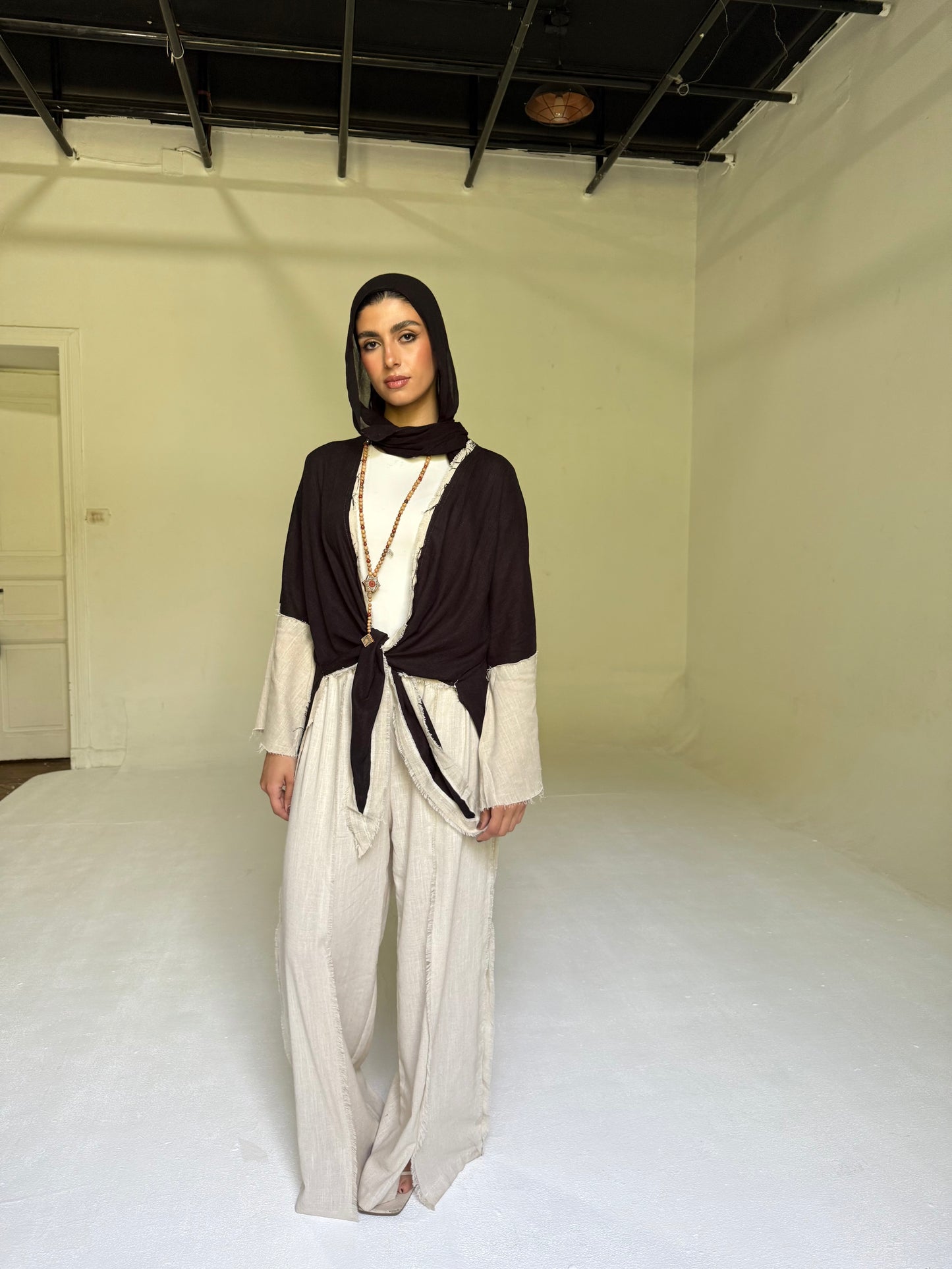 Multiway Linen Top in Black