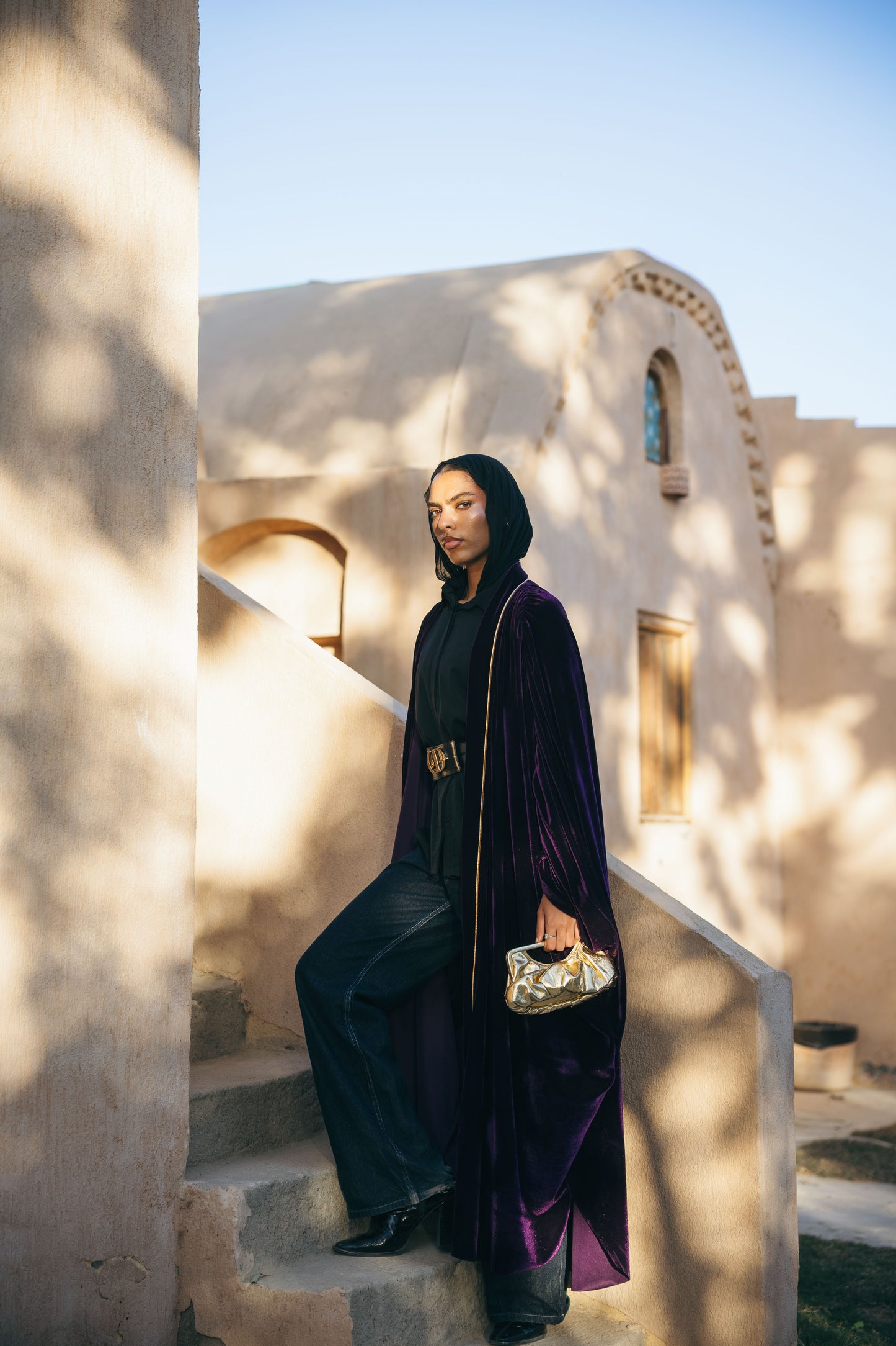 Oud Kaftan in Aubergine