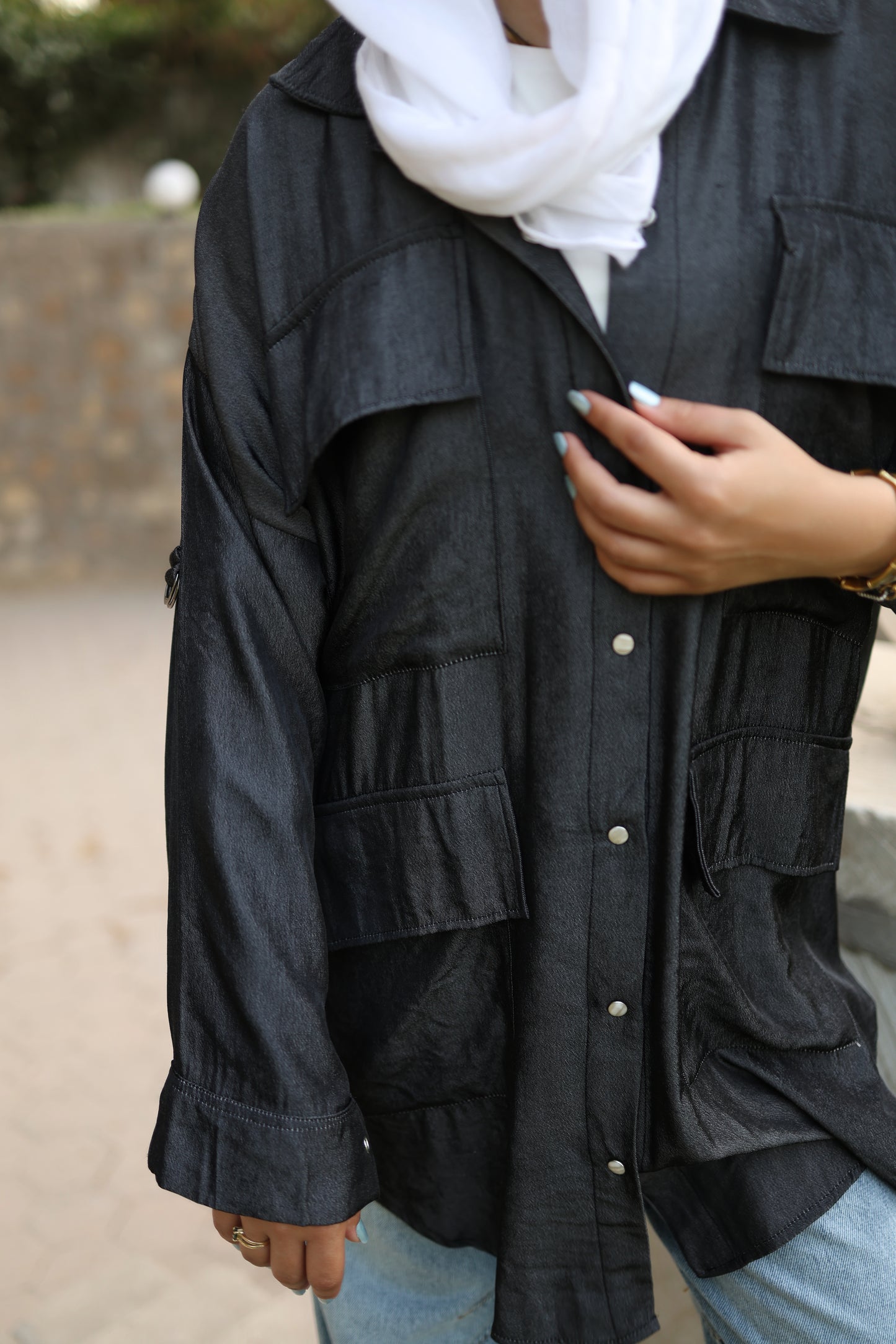 Pockets Shirt in Washed Black