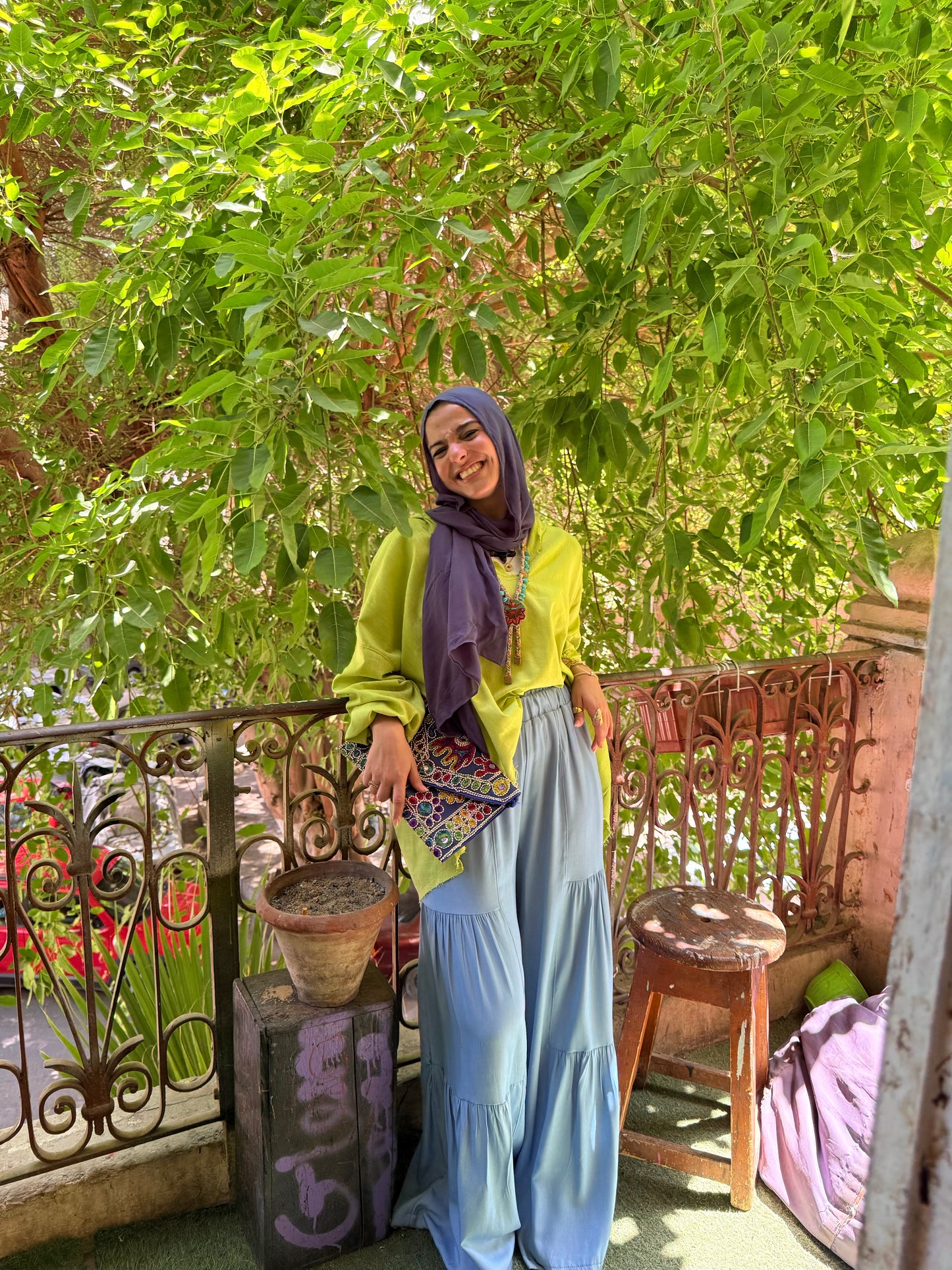 Palazzo Pants in Sky Blue