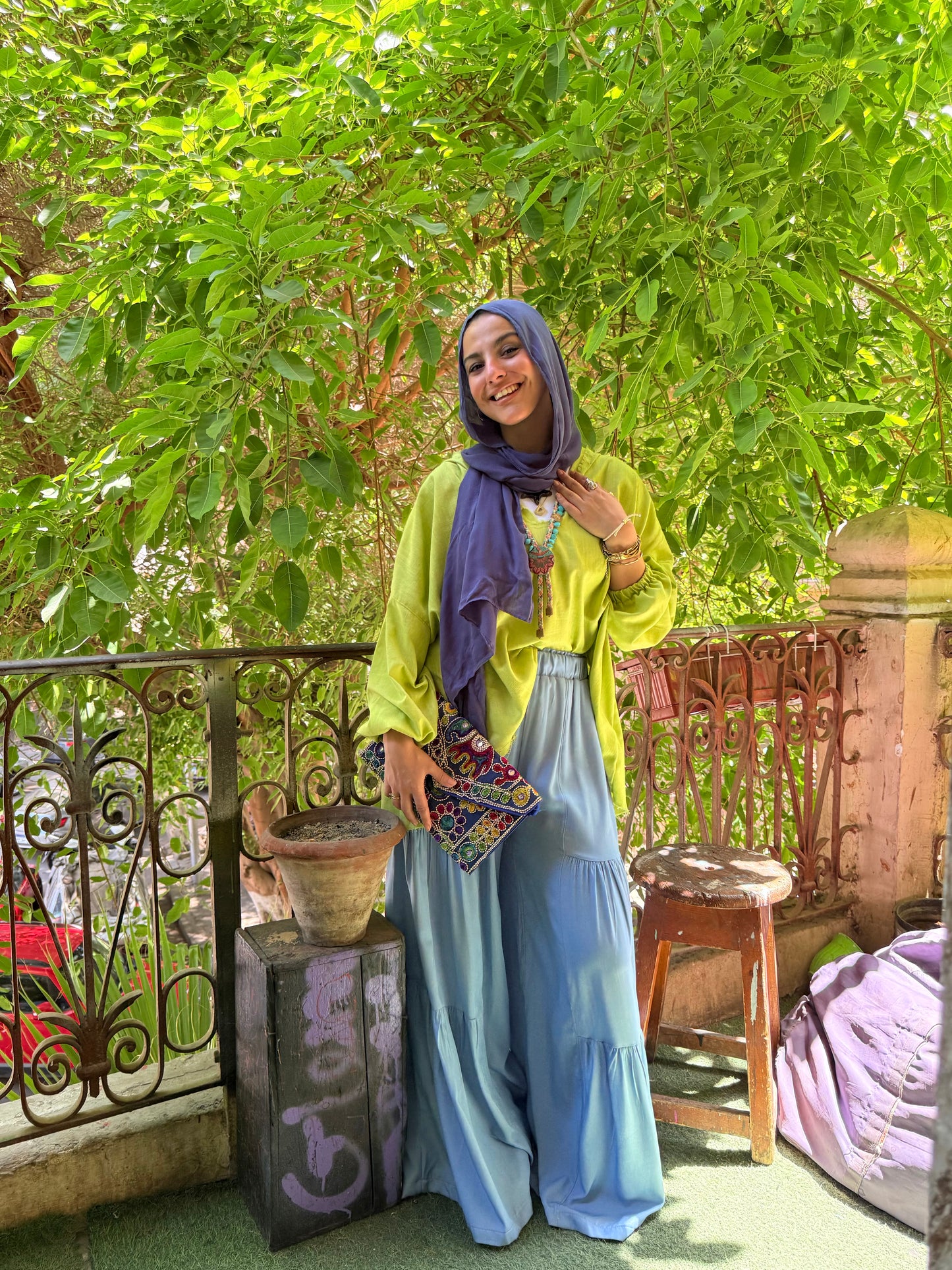 Palazzo Pants in Sky Blue