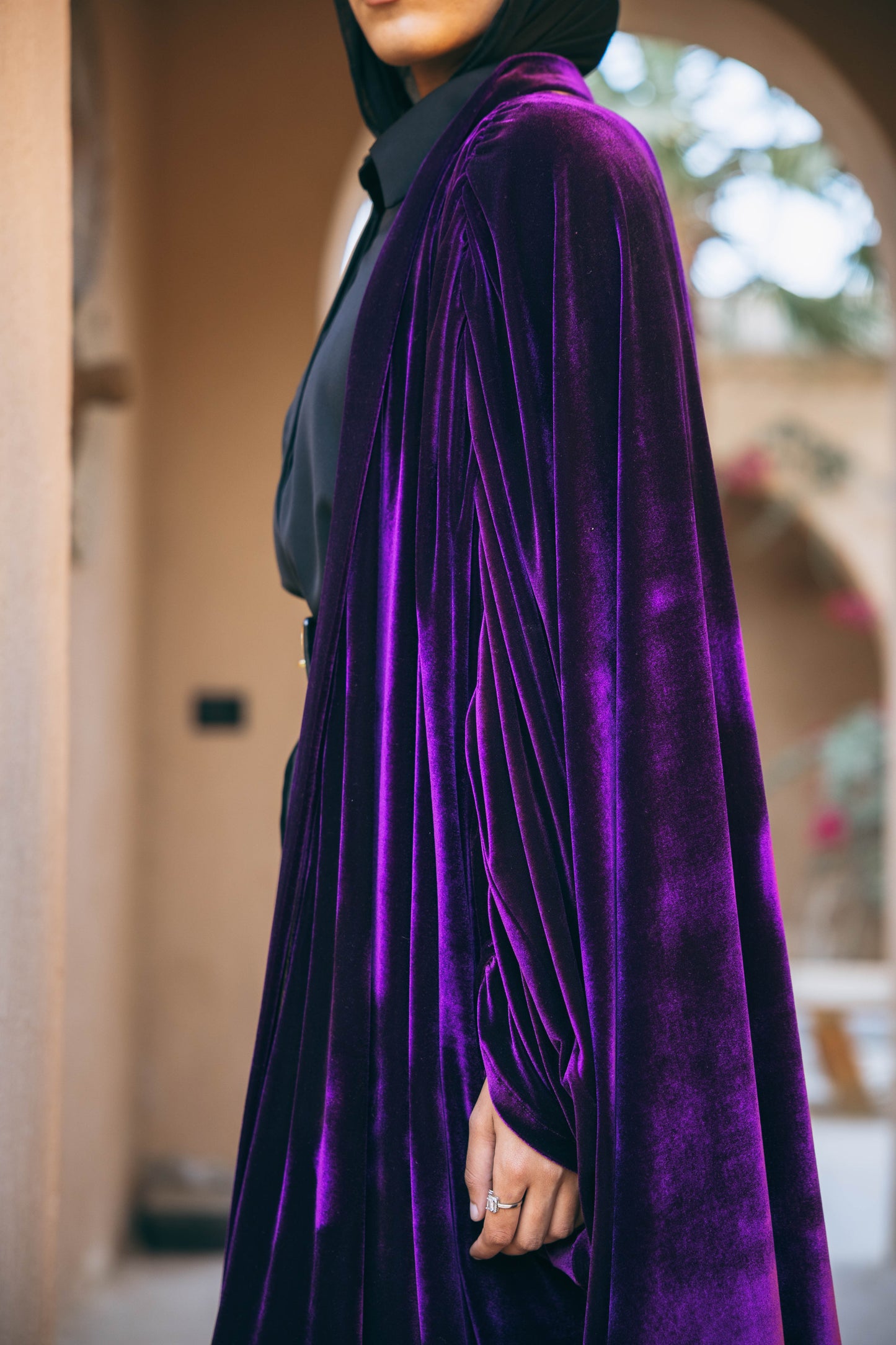 Oud Kaftan in Aubergine