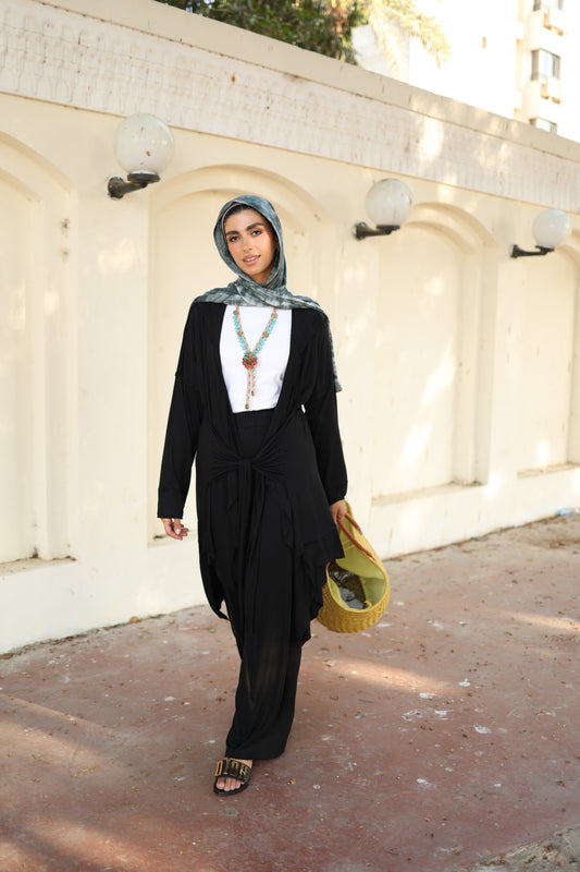 Asymmetrical Wrap Set in Black