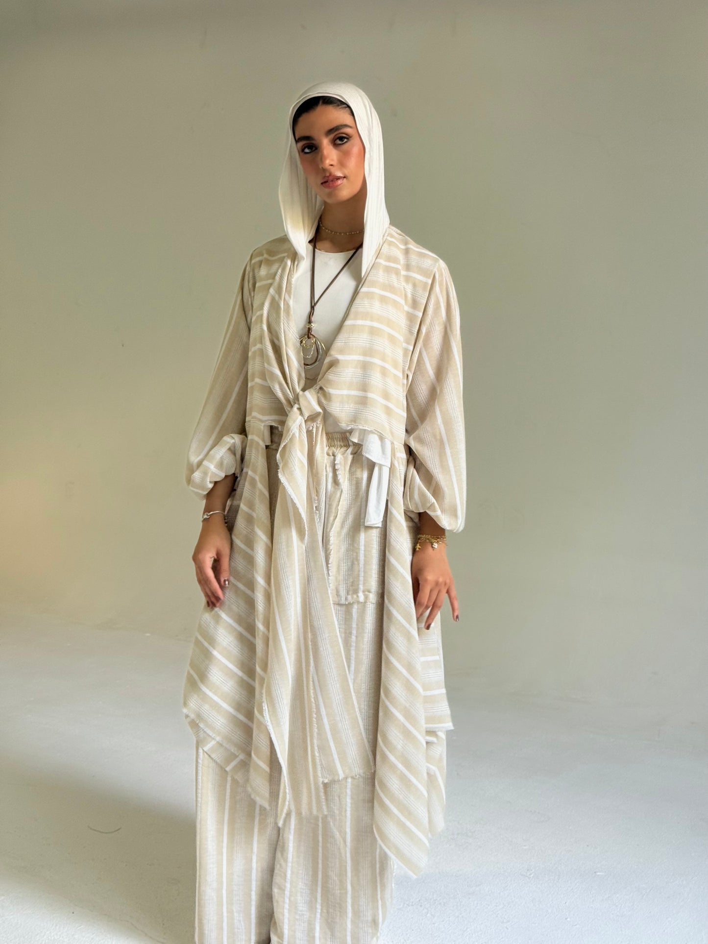 Multiway Asymmetrical Linen Set in Beige