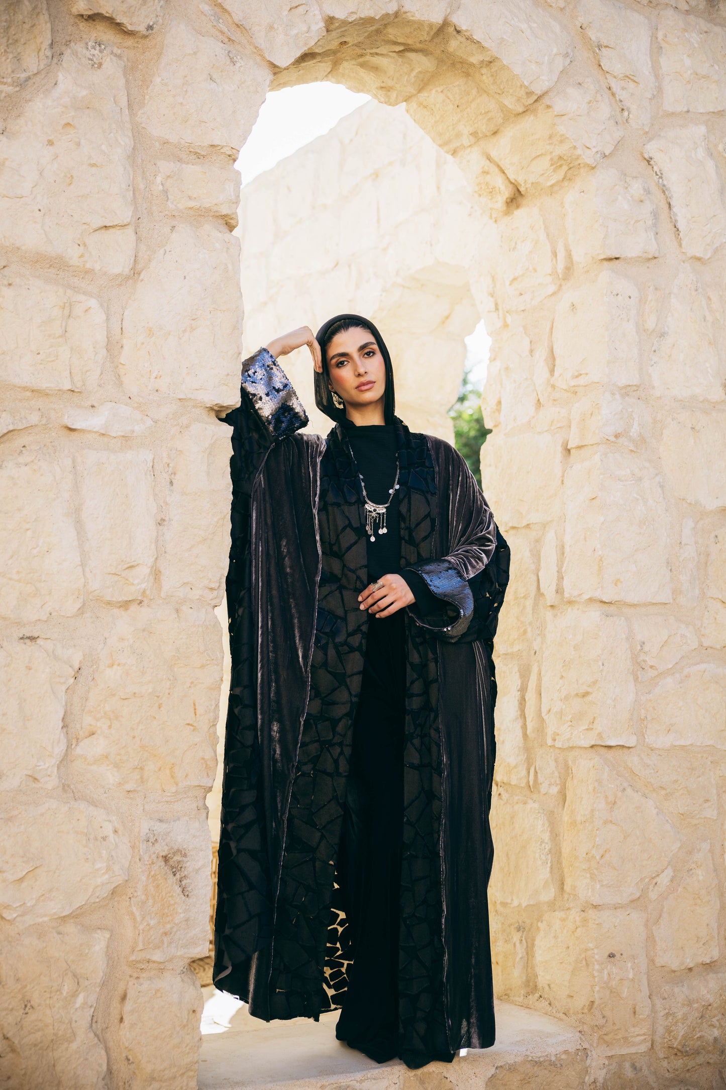 Dorra Kaftan in Grey