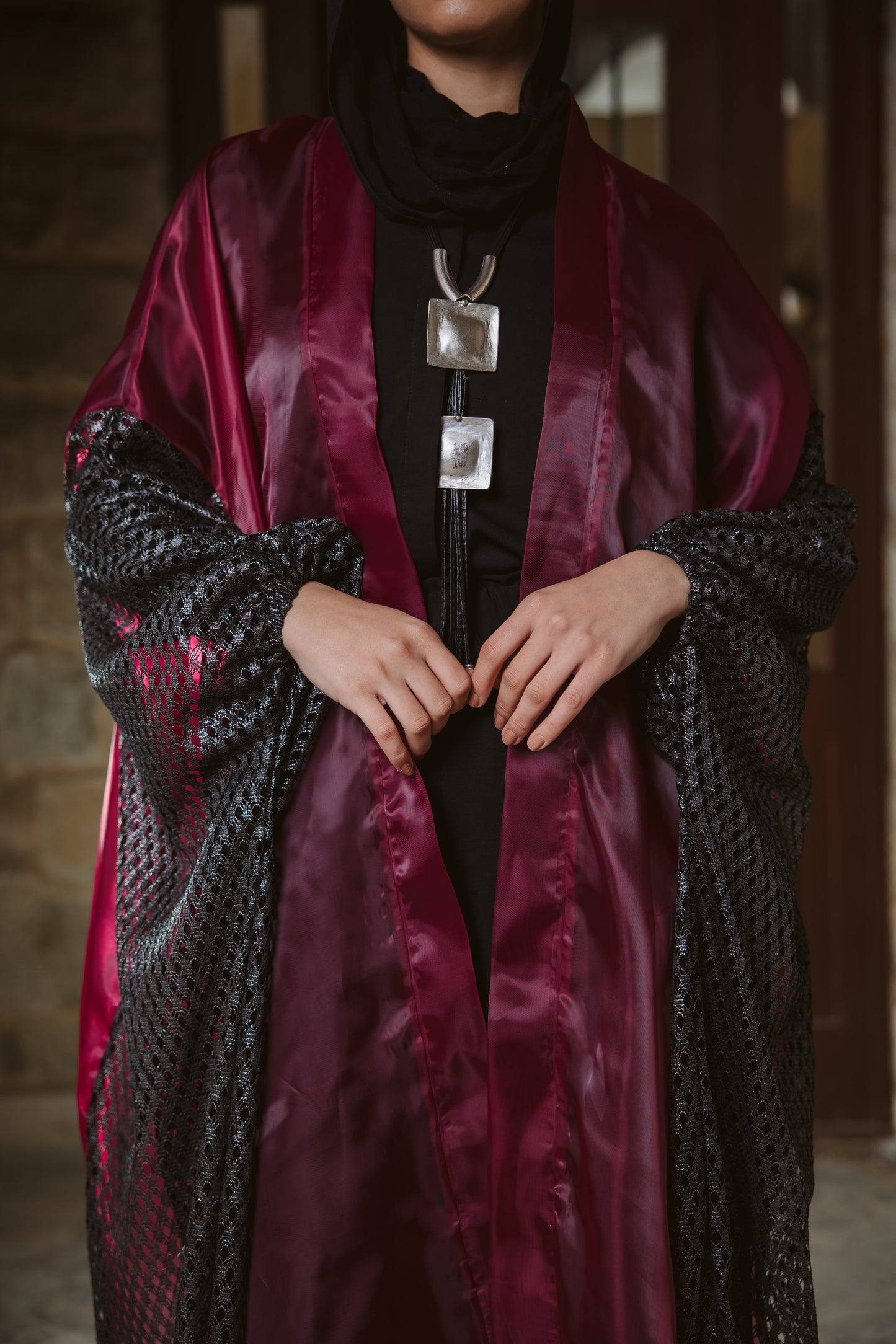 Qasr Kaftan in Burgundy