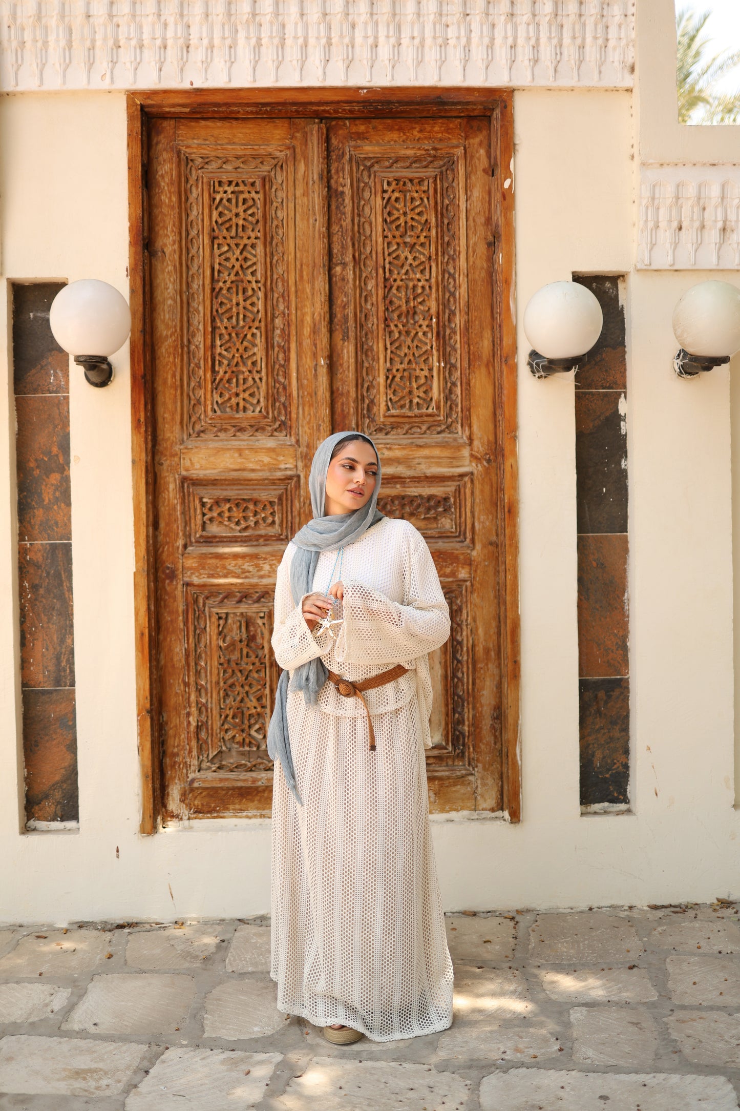 Knittned Skirt Set in Beige