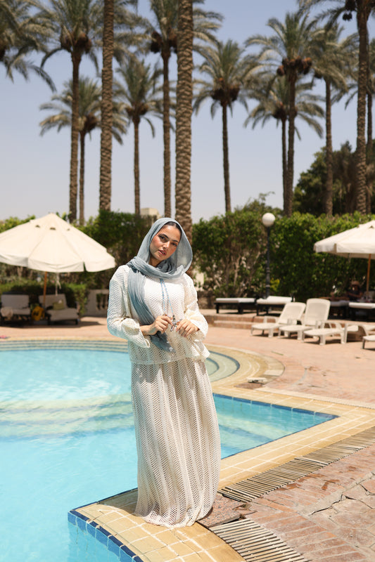 Knittned Skirt Set in Beige