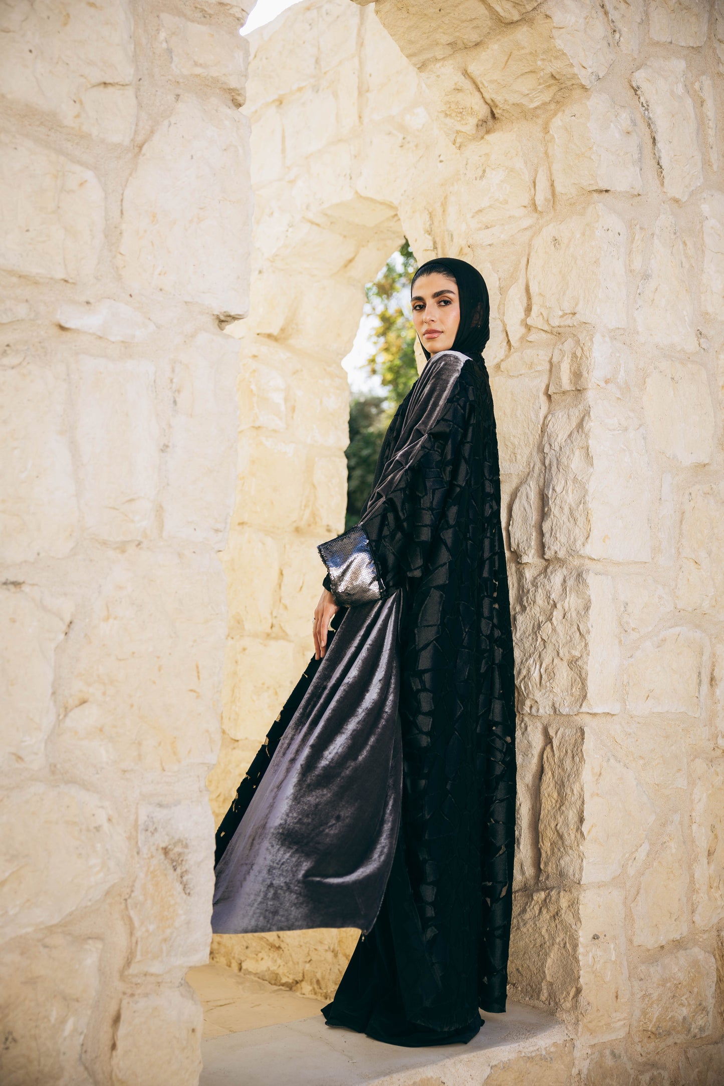 Dorra Kaftan in Grey