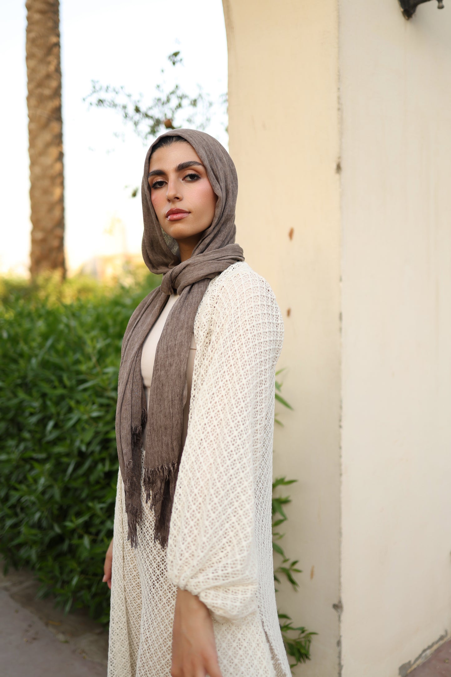 Knitted Cardigan Set in Beige