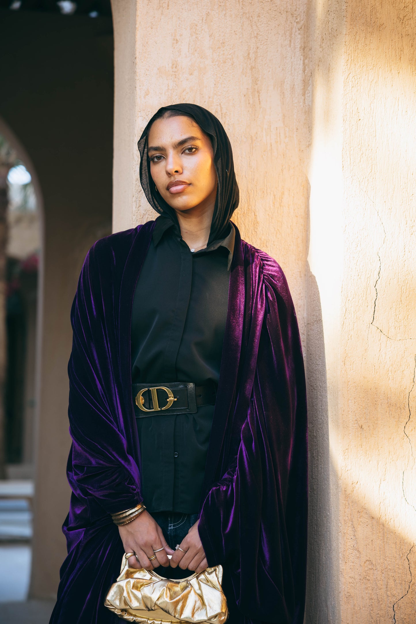 Oud Kaftan in Aubergine