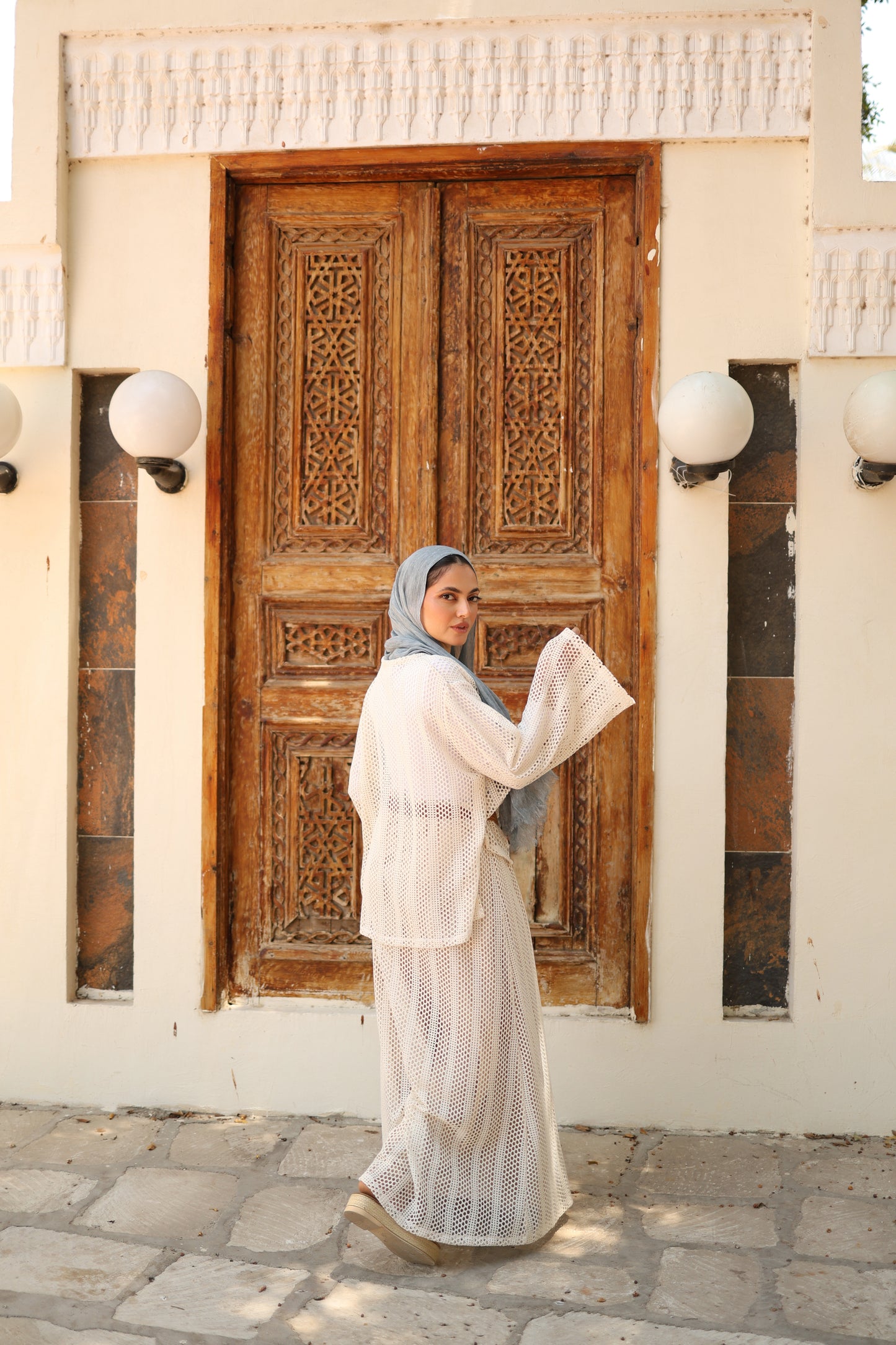 Knittned Skirt Set in Beige