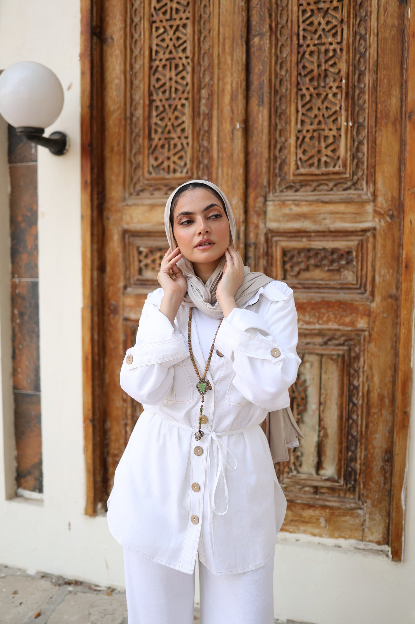Pockets Linen Shirt in White