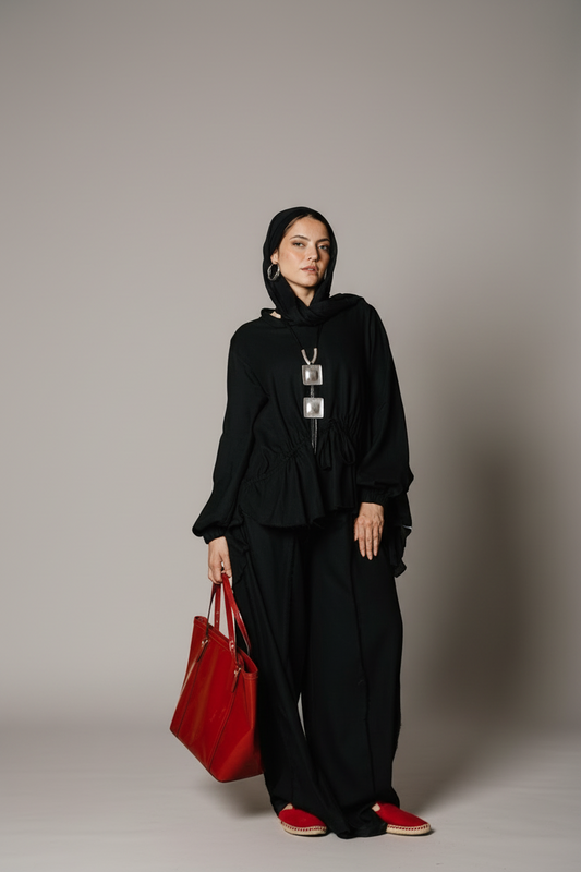 Linen Stitches Set in Black