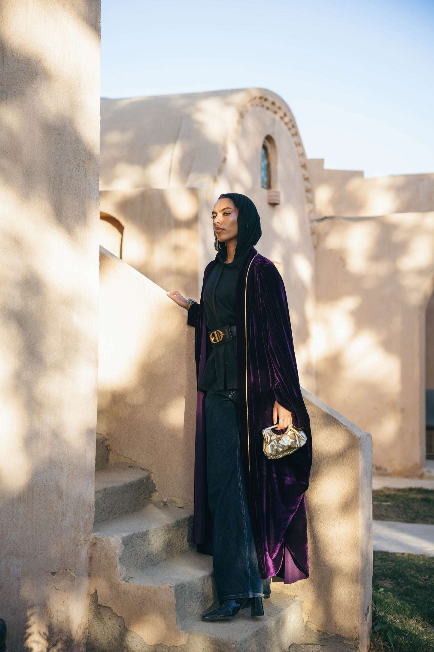 Oud Kaftan in Aubergine