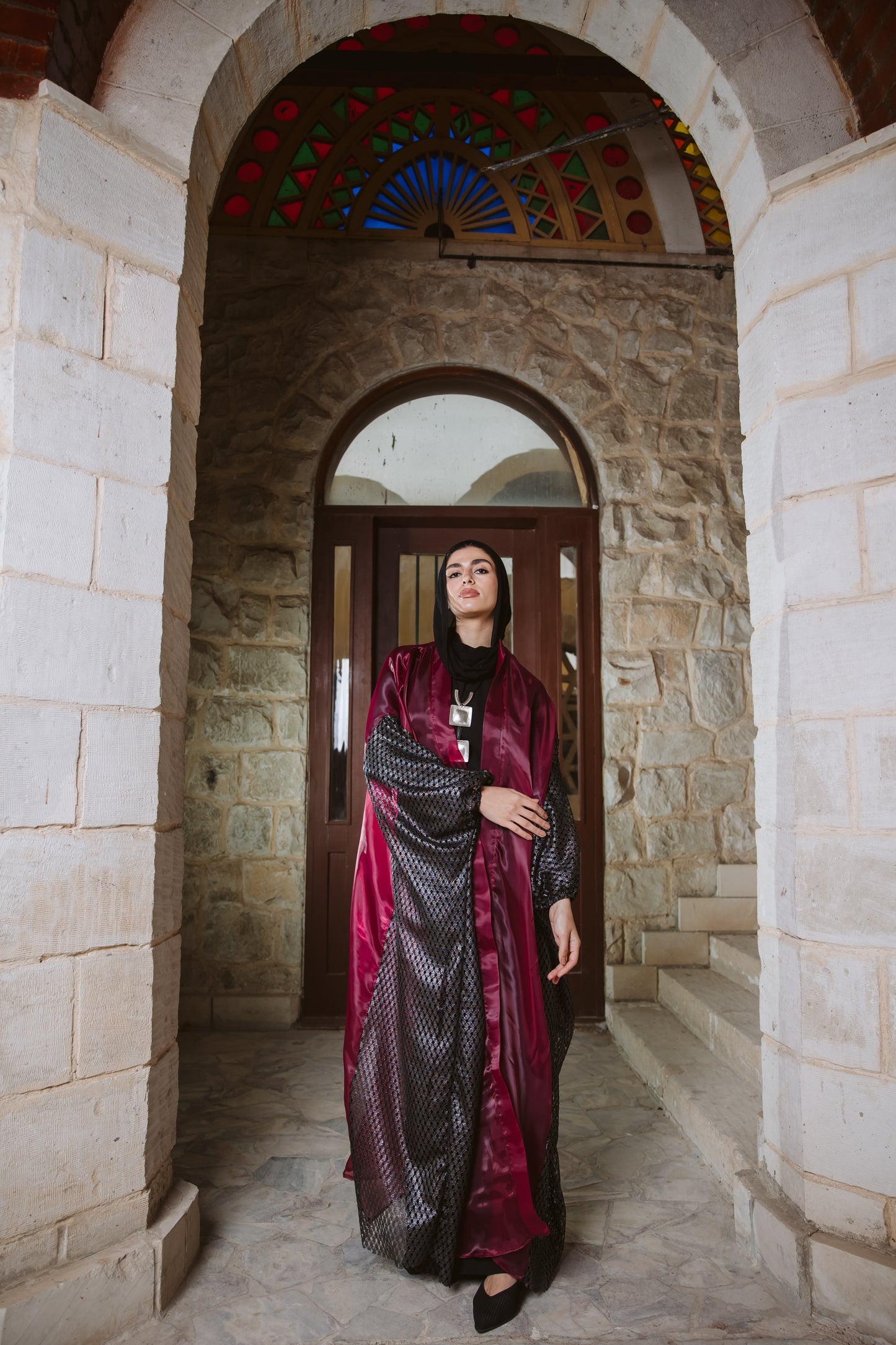 Qasr Kaftan in Burgundy