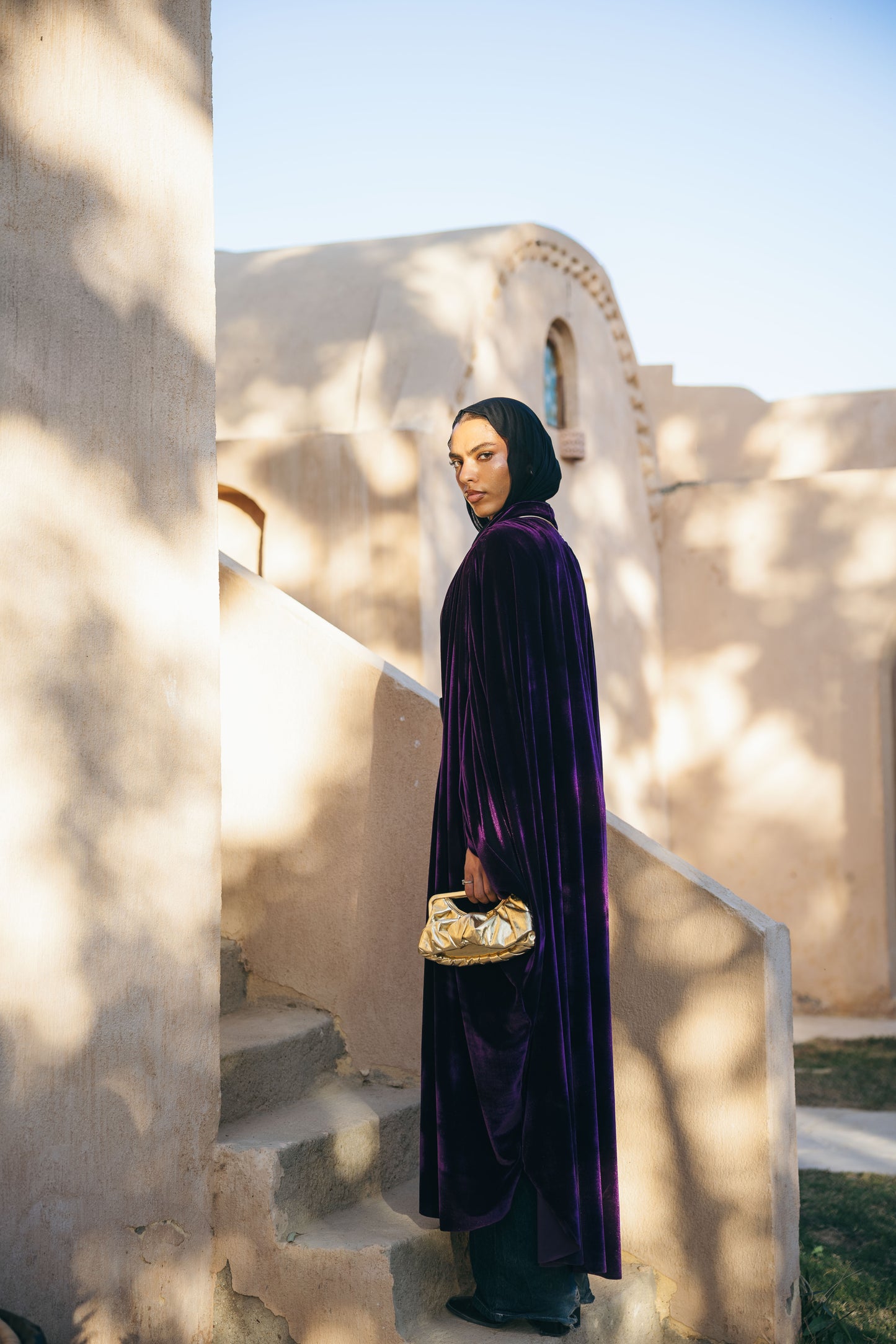 Oud Kaftan in Aubergine