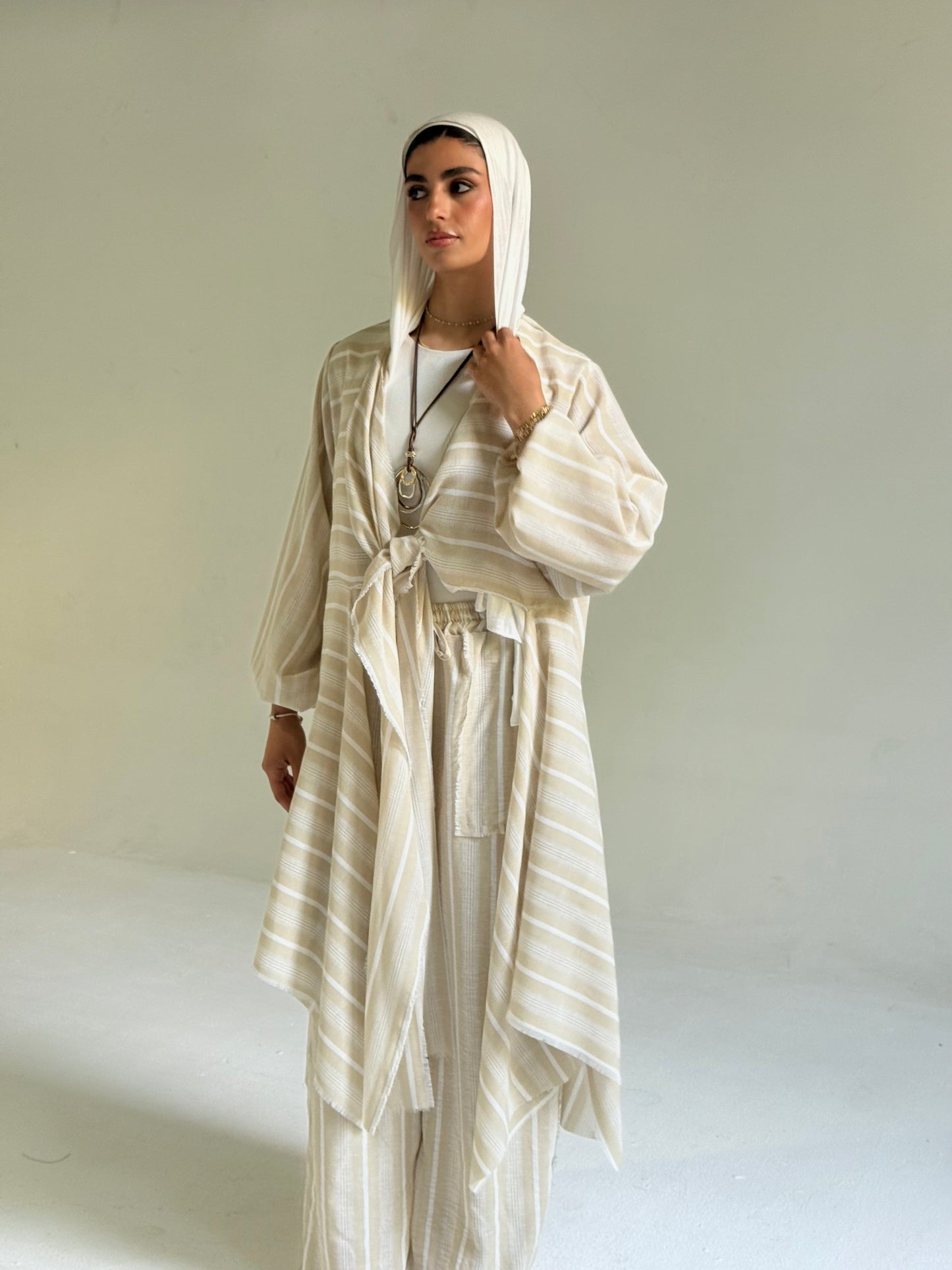 Multiway Asymmetrical Linen Set in Beige