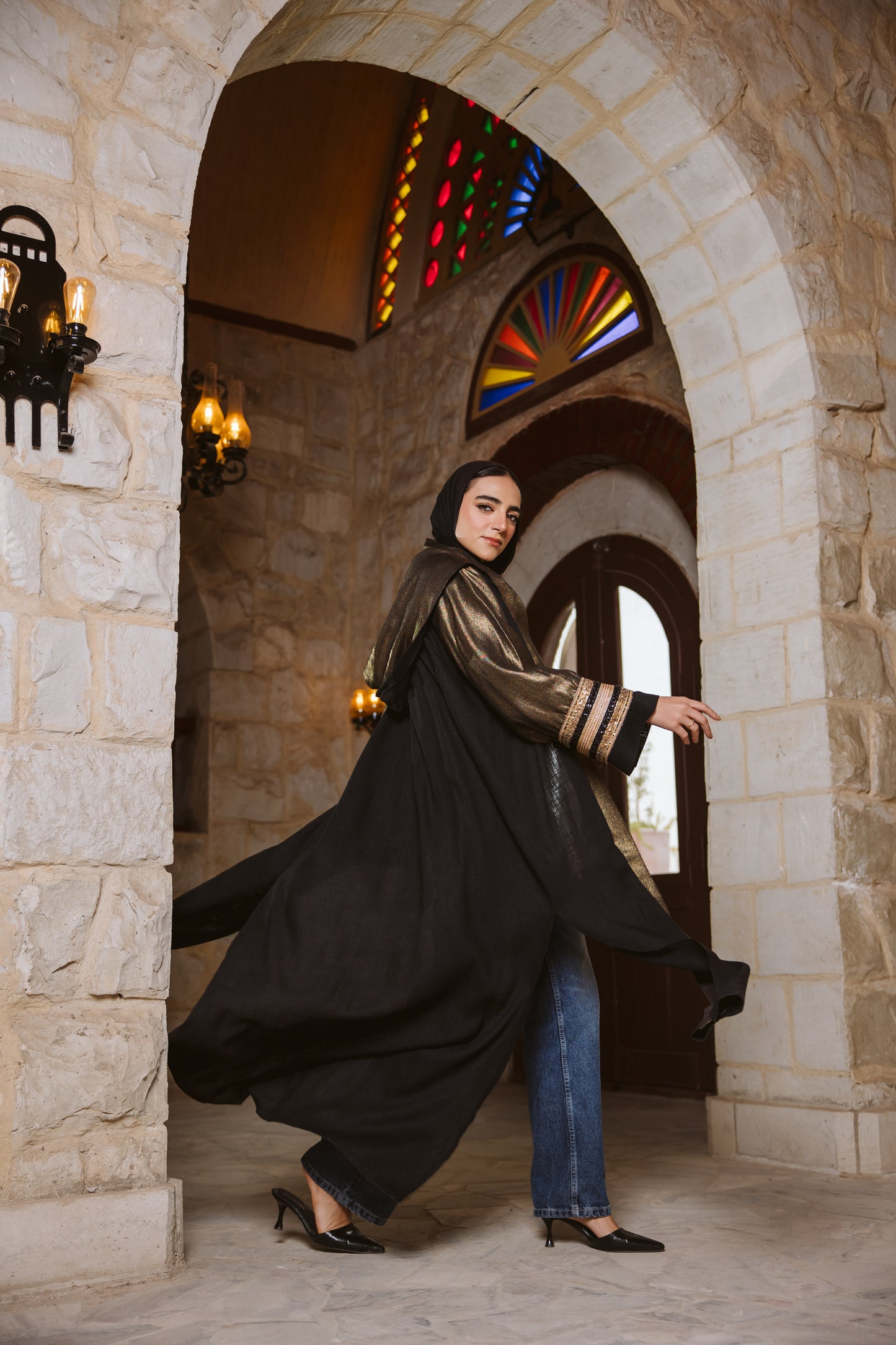 Turath Kaftan in Black