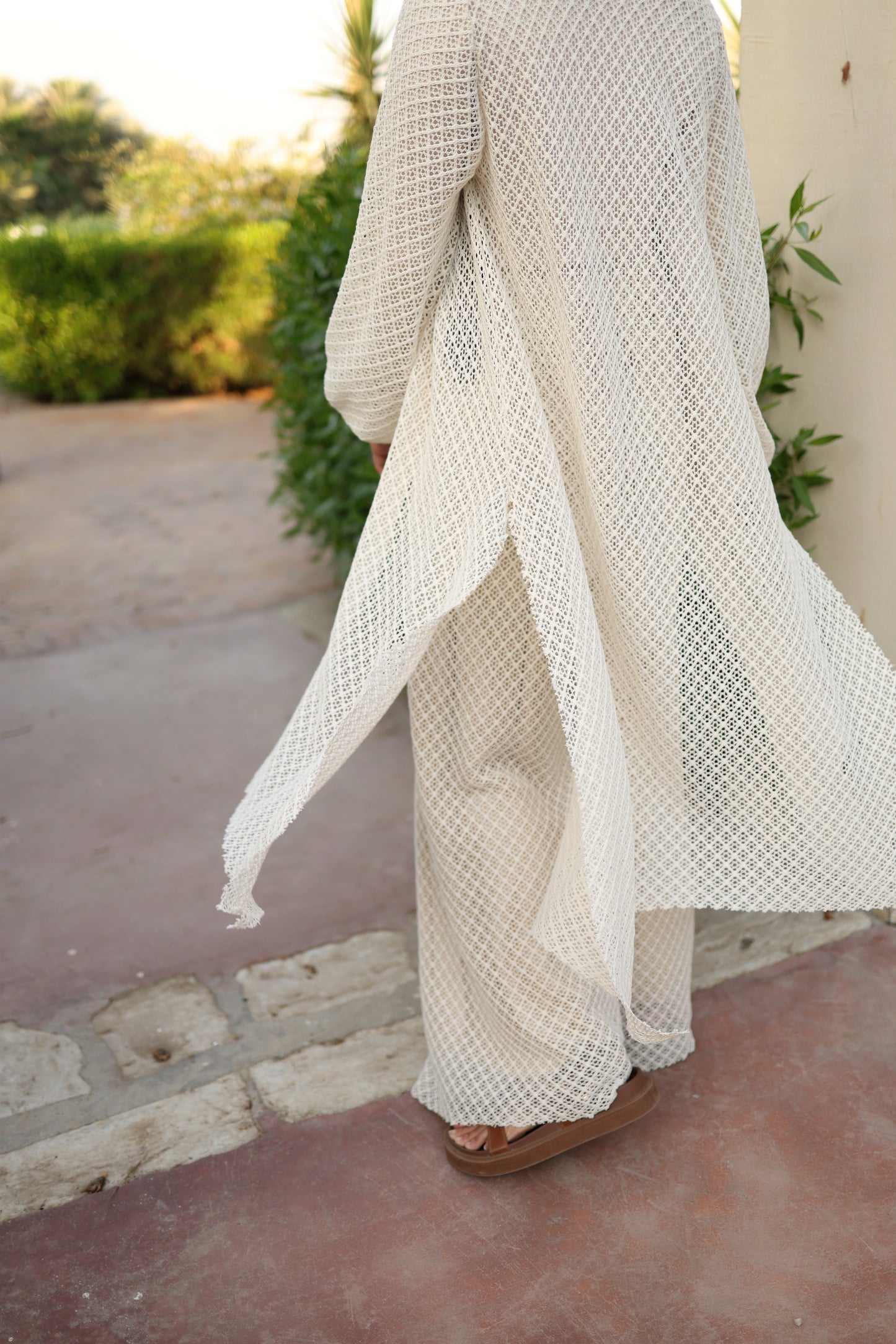 Knitted Cardigan Set in Beige