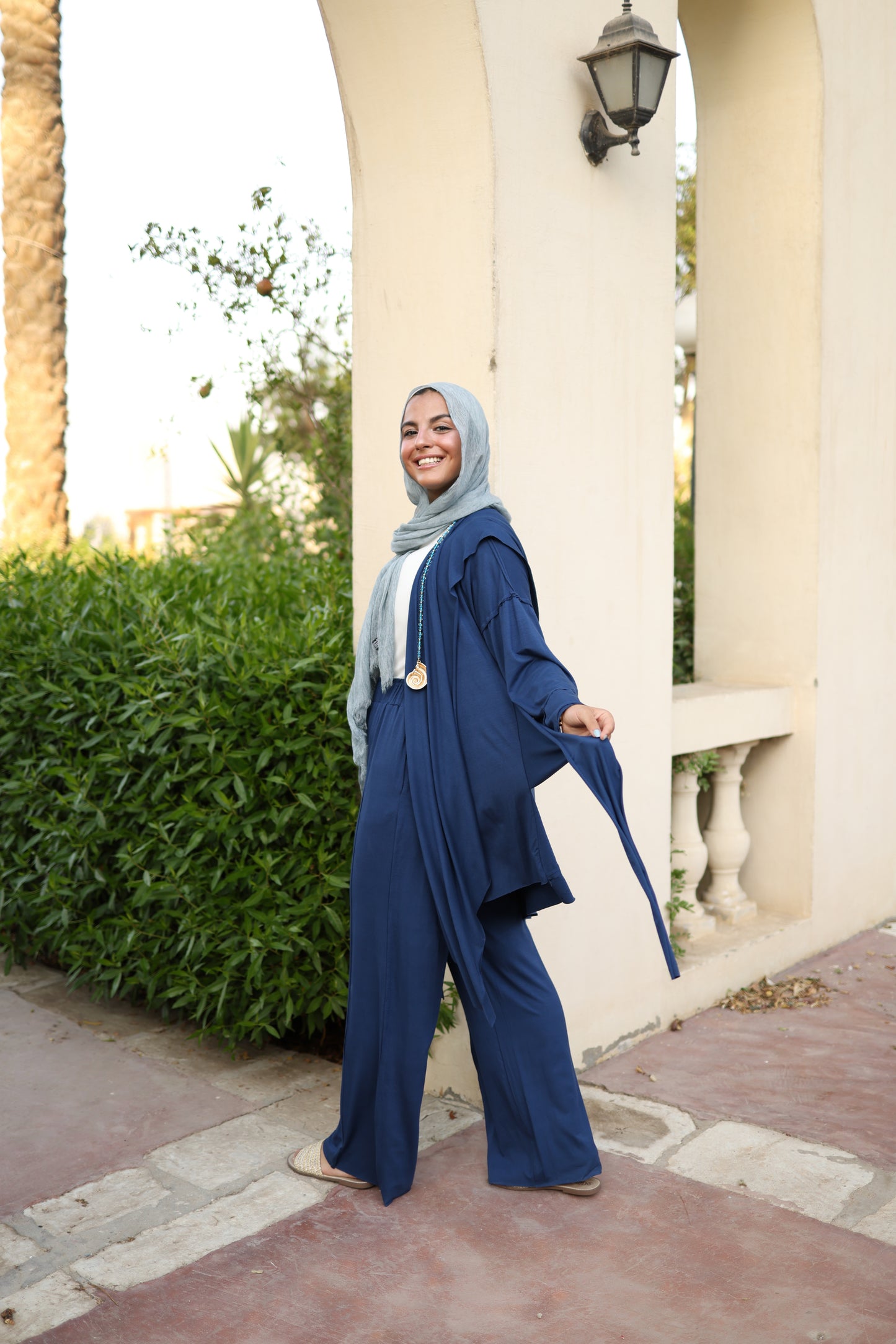 Asymmetrical Wrap Set in Navy Blue