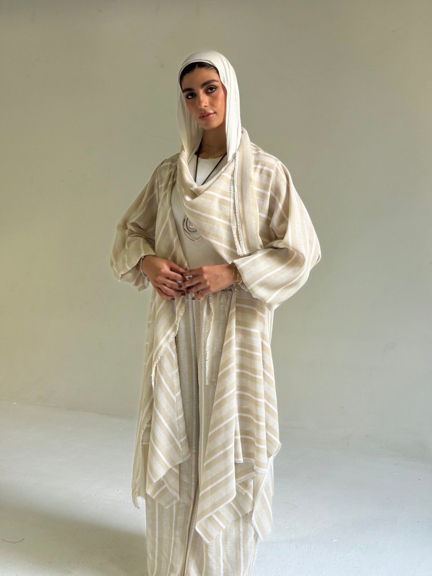 Multiway Asymmetrical Linen Set in Beige